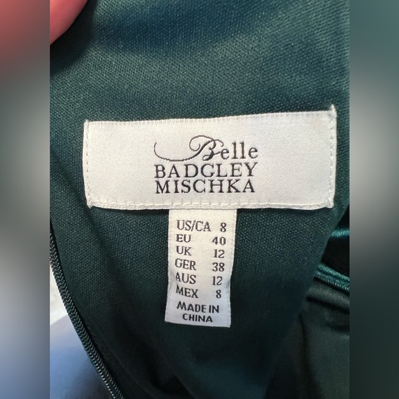 Perfect Green Velvet stretchy floor length dress with slit size 8 - Picture 2 of 10